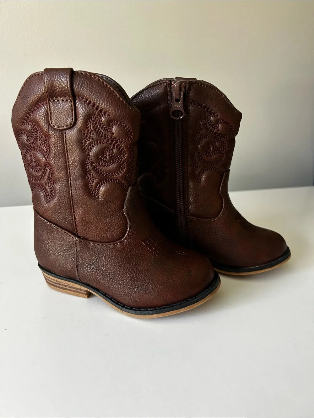 Cat & Jack girls Brown Cowboy Boots - Classic Western Style size 6T NEW
